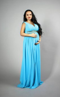 голубое платье для беременное