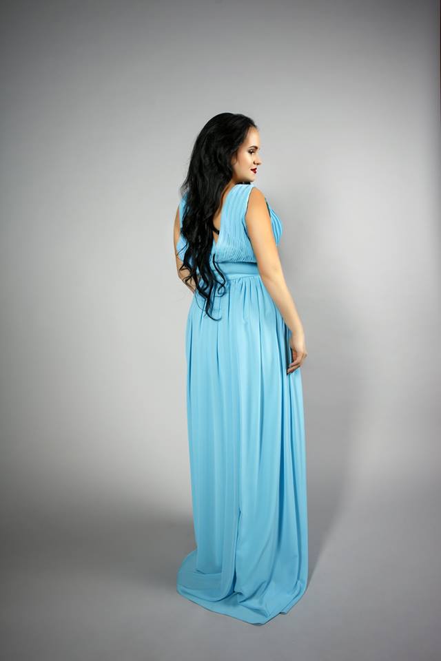 голубое платье для беременное