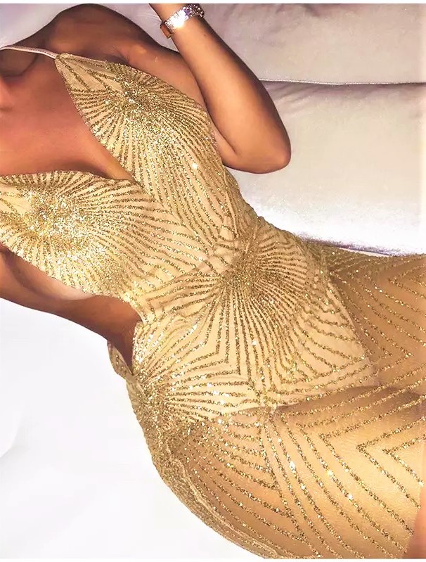золотое прозрачное платье прокат киев
