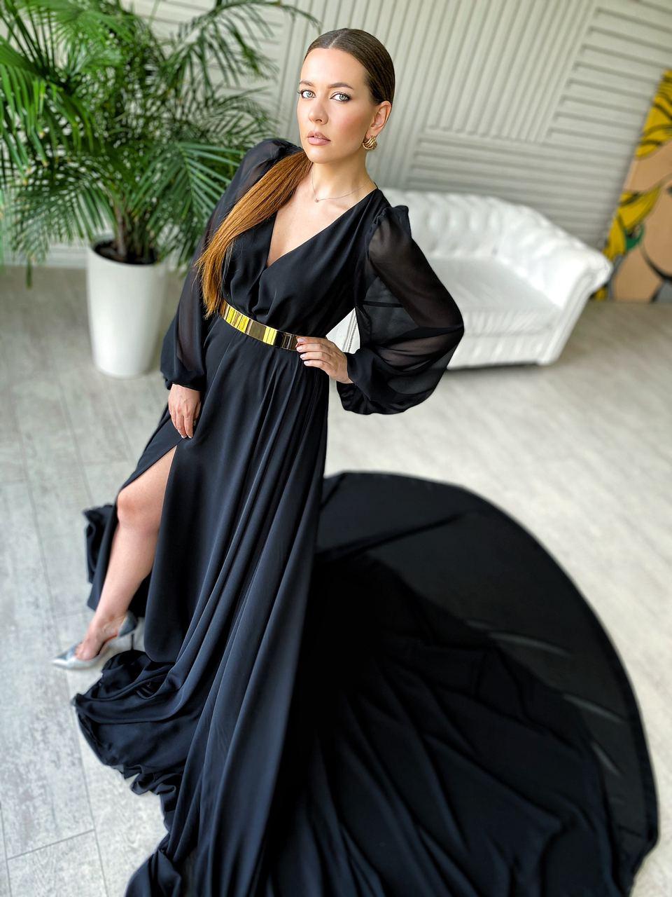 чёрное платье прокат киев