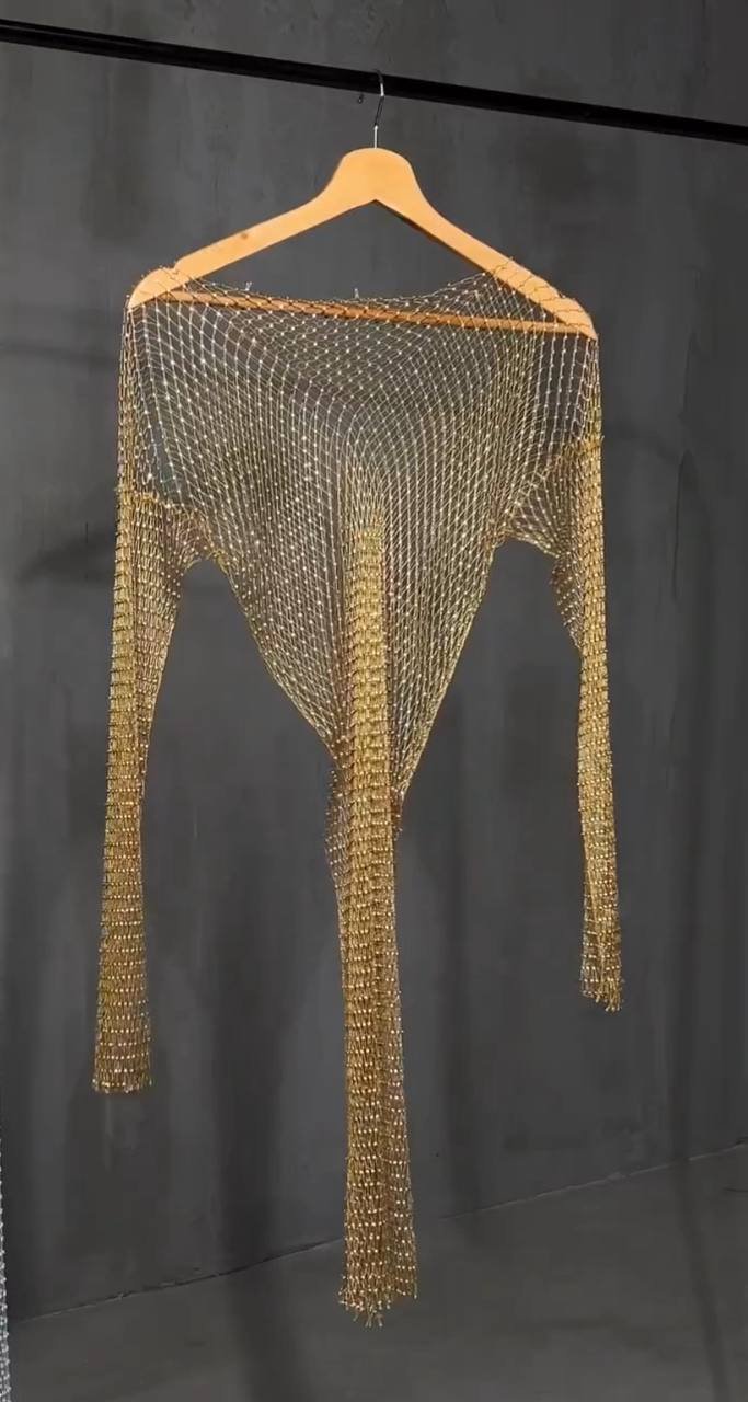 Сітка зі стразами золота