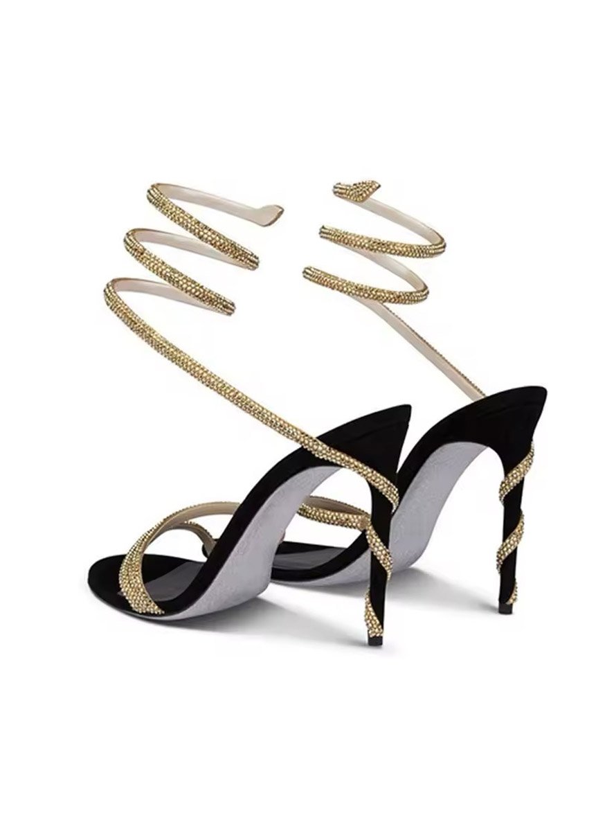 Босоніжки змія золота з чорним