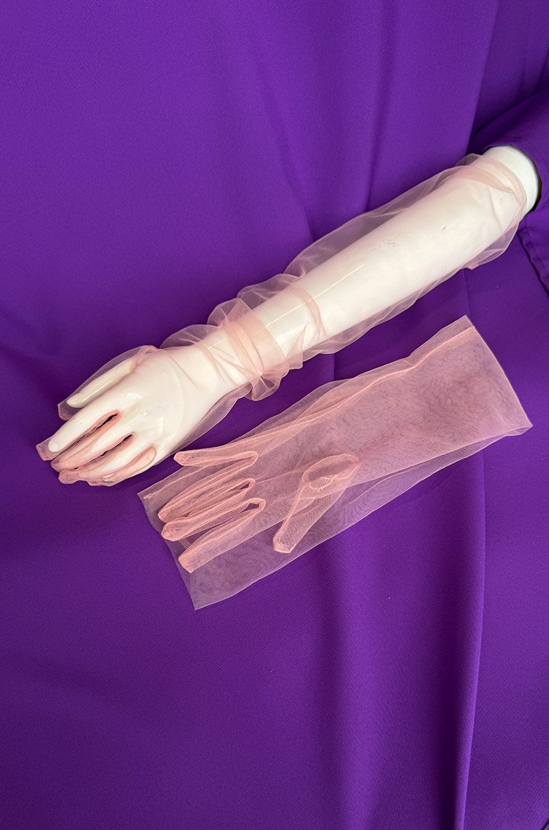 Рукавички сітка темно-рожеві