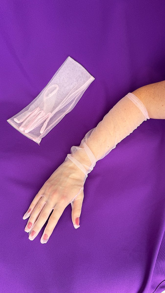 Рукавички сітка світло-рожеві