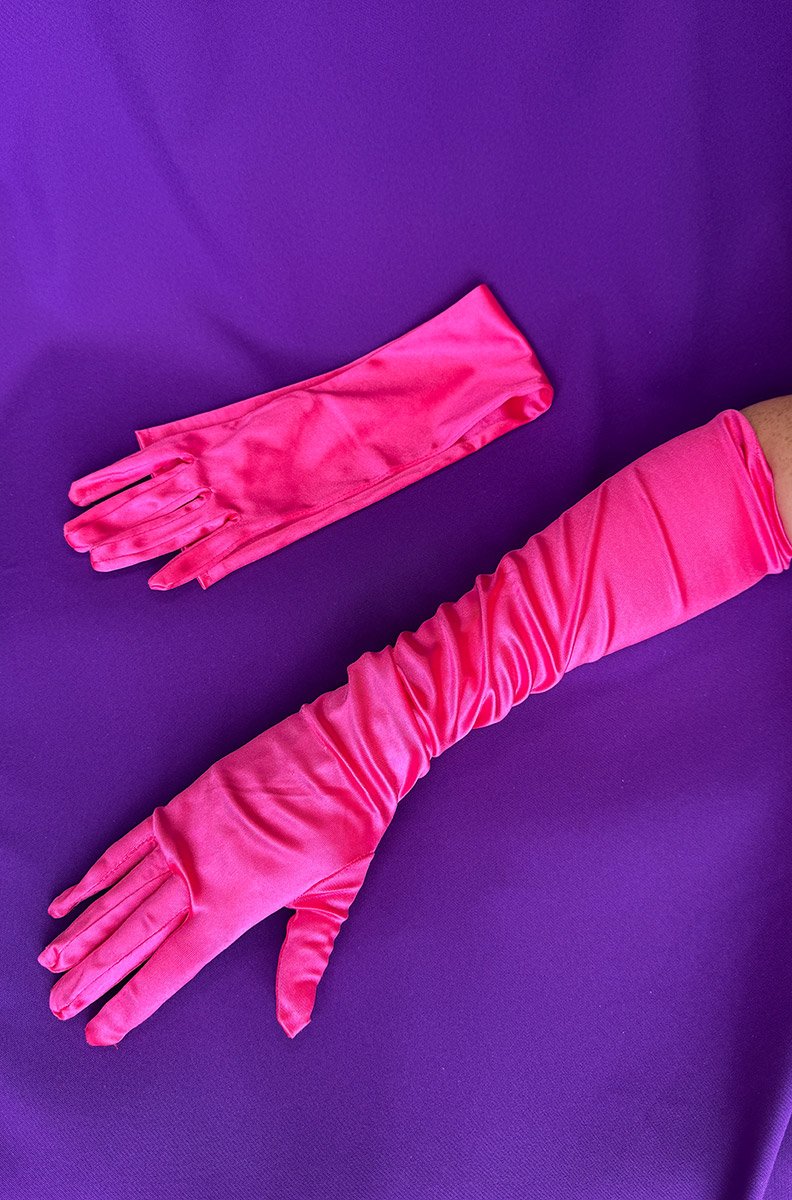 Рукавички рожеві атласні