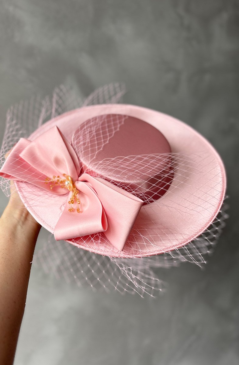 Капелюх рожевий з бантом