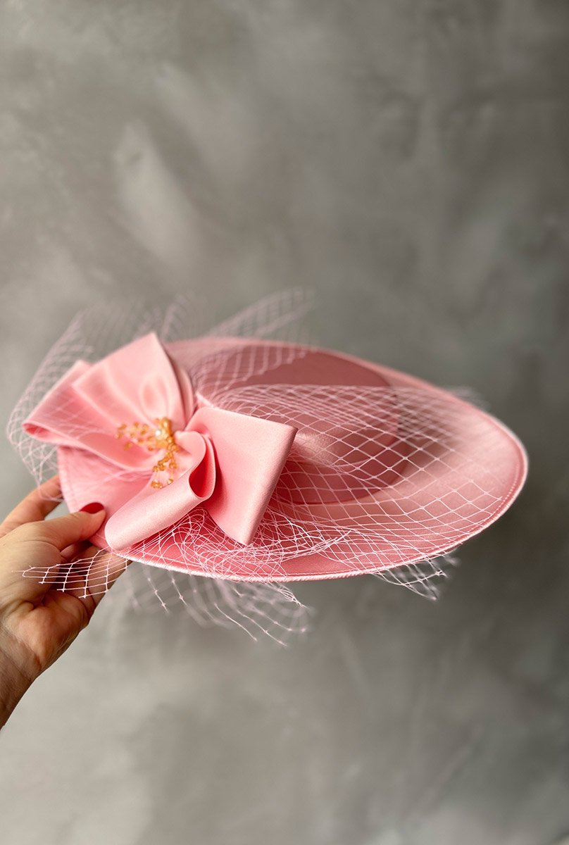 Капелюх рожевий з бантом