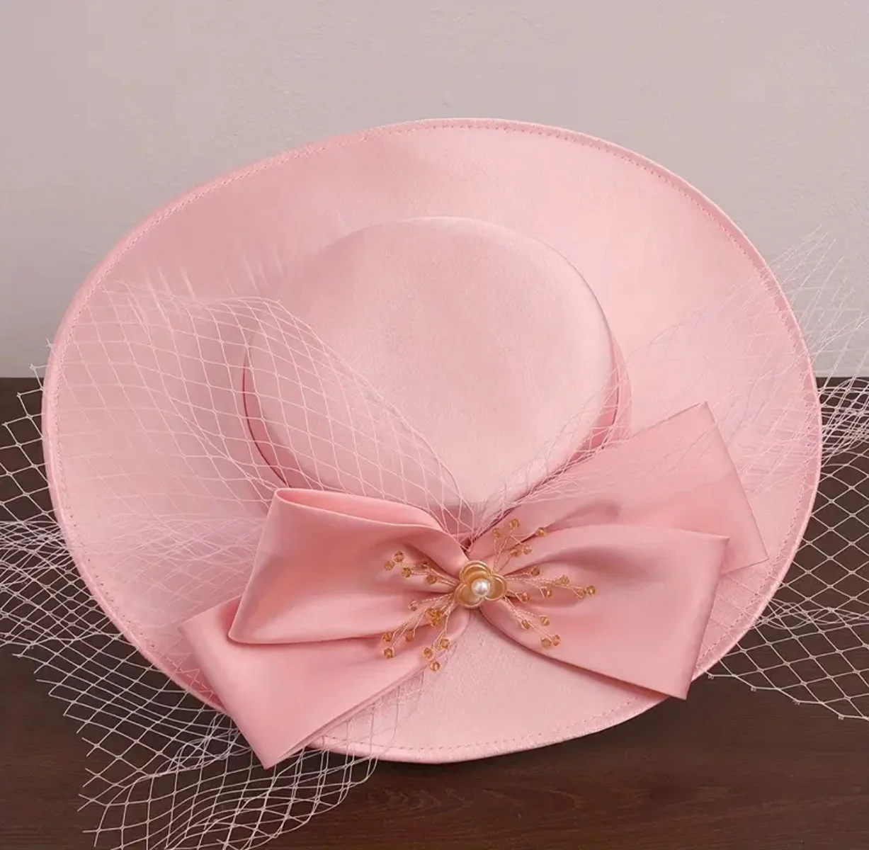 Капелюх рожевий з бантом