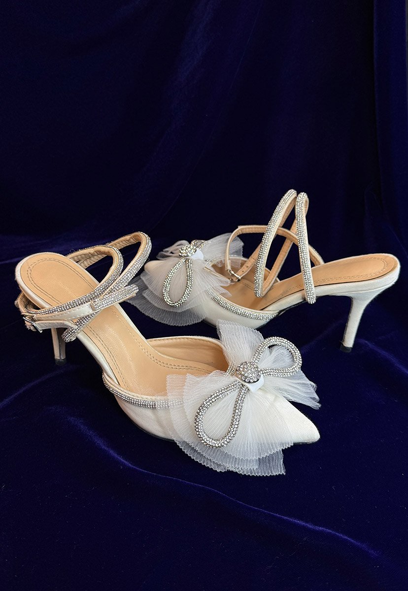Туфлі з бантиком білі