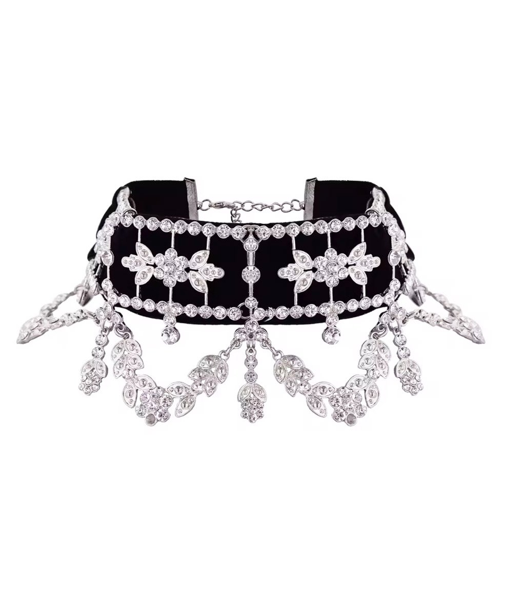 Чокер чорний зі стразами