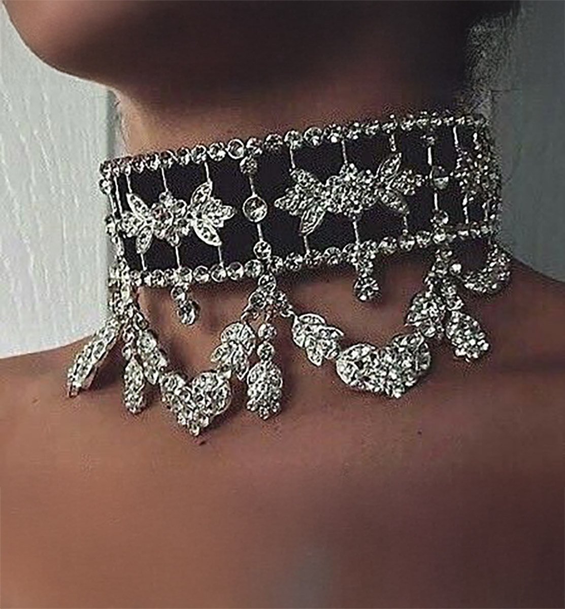 Чокер чорний зі стразами