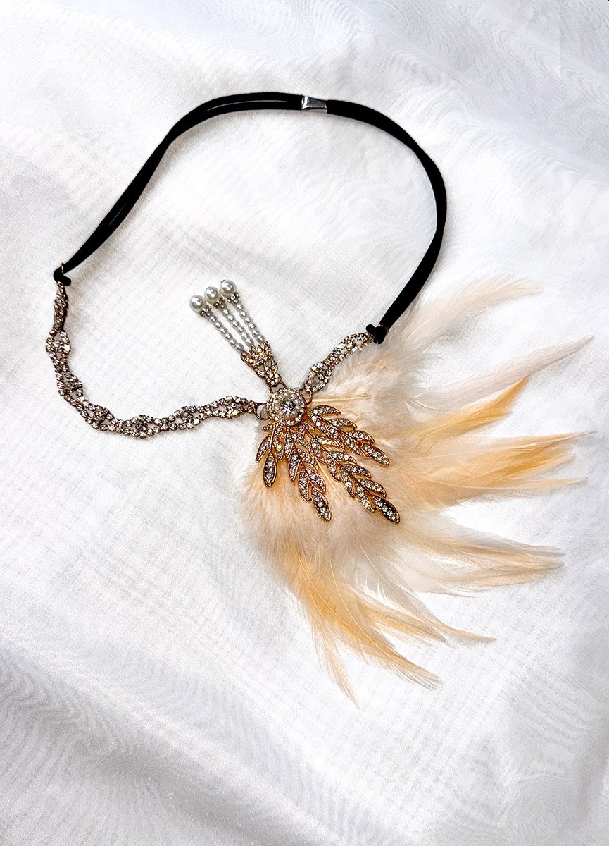 Повʼязка на голову з пірʼя в стилі Великий Гетсбі