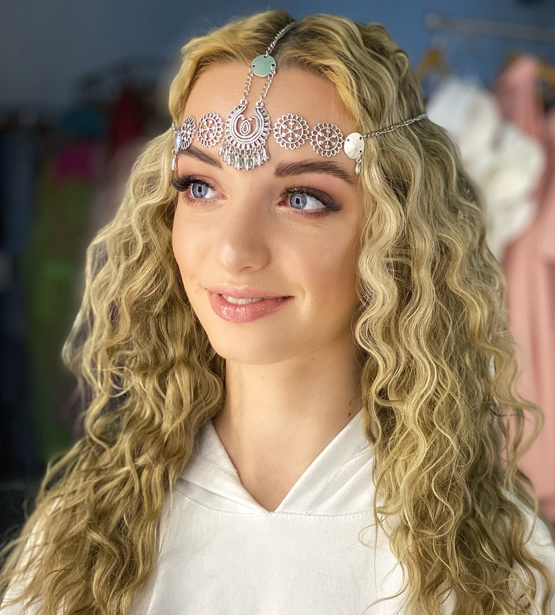 срібний ланцюжок на голову