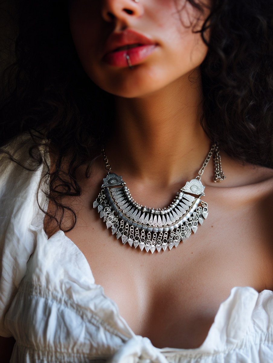 Кольє етно срібло