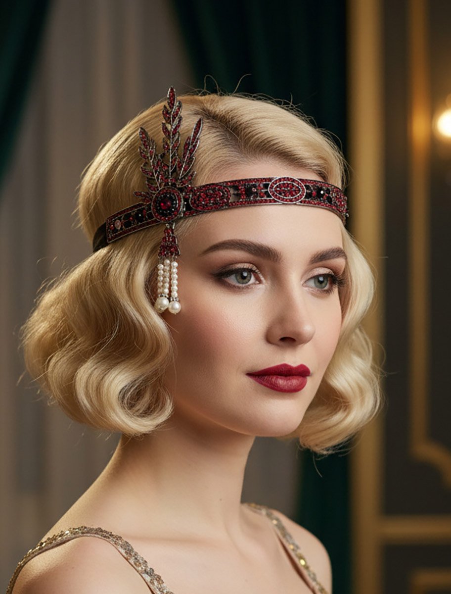 прикраса у волосся в стилі Гетсбі