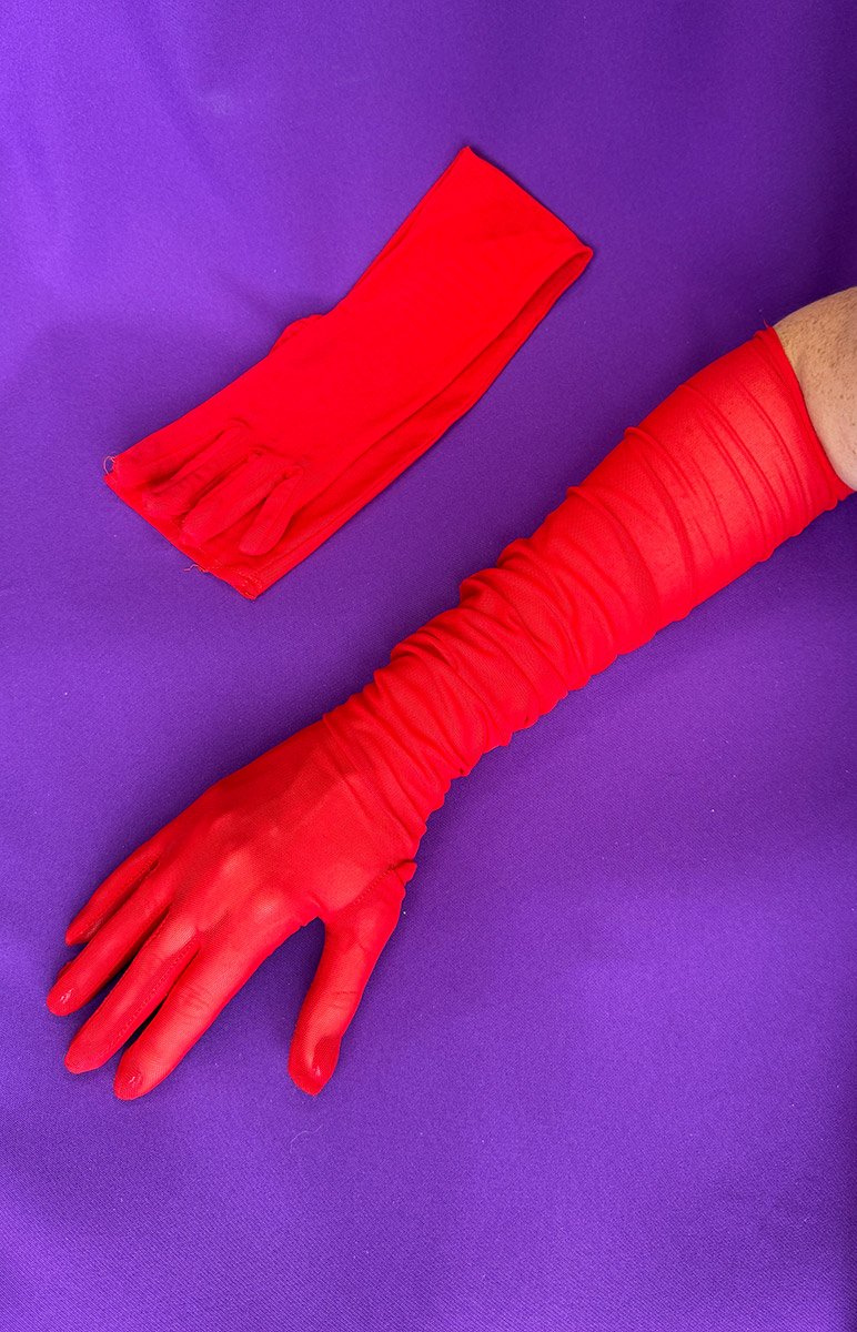 Рукавички червоні капрон