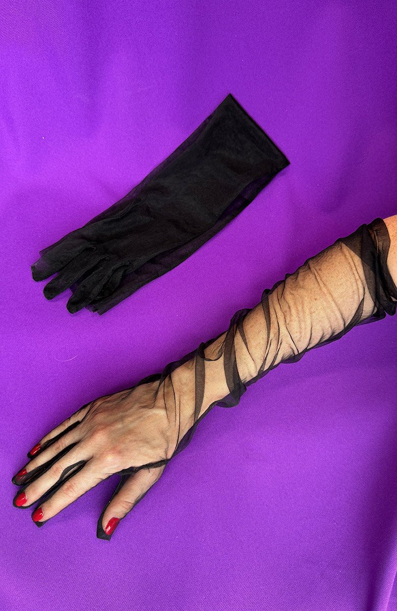 Рукавички чорні сітка