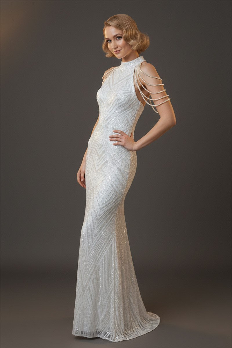 світла сукня в стилі гетсбі