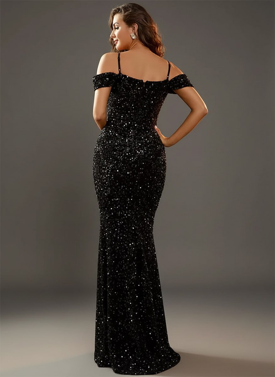 Чорна вечірня сукня у підлогу напрокат