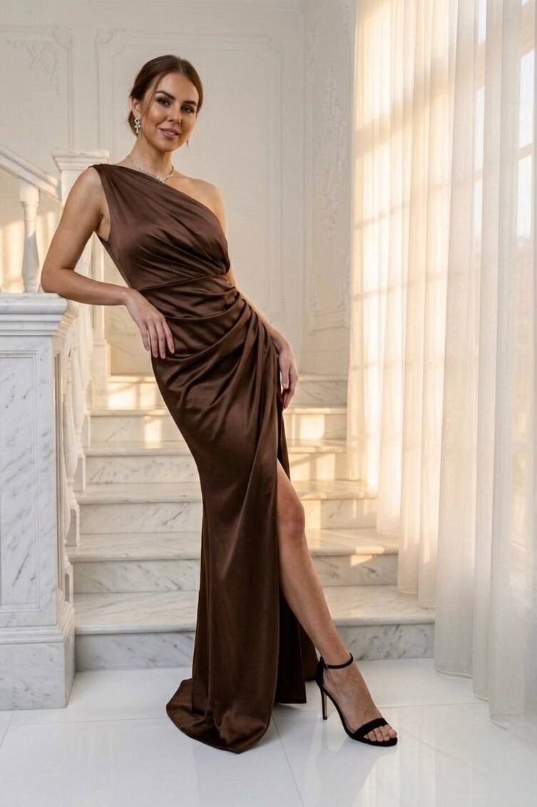 коричнева вечірня сукня