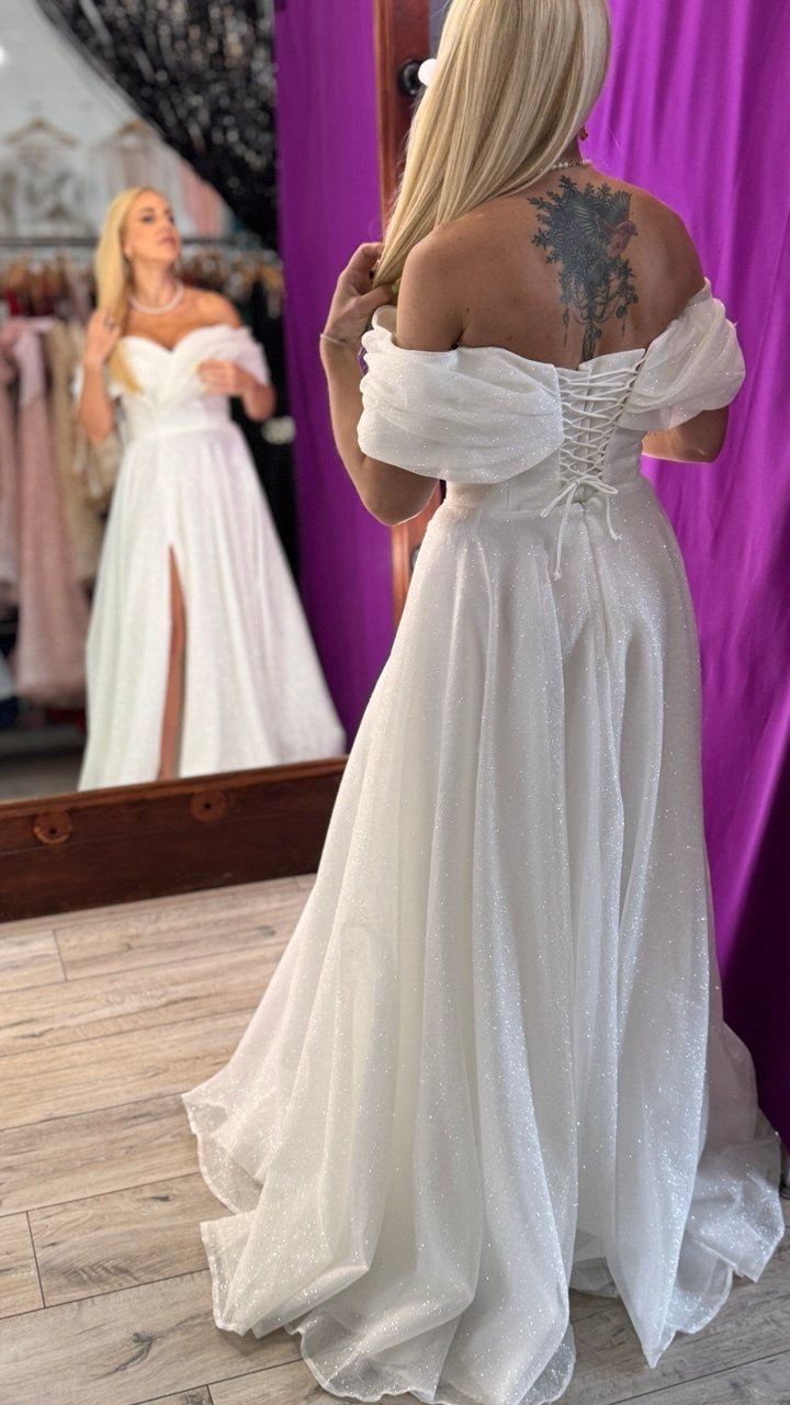 корсетна Блискуча весільна сукня