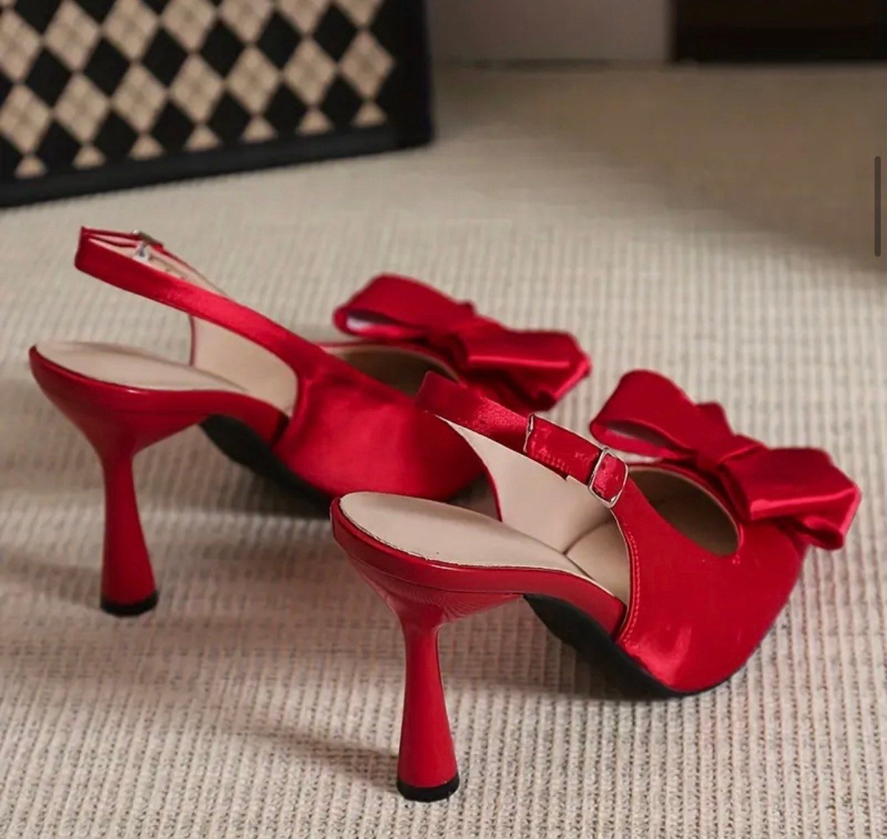 Туфлі червоні бант